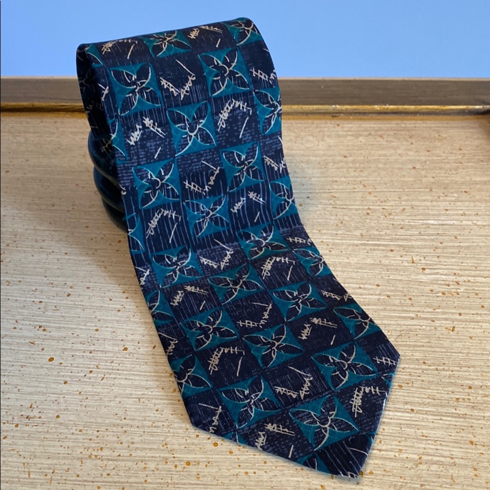 Oscar de la Renta Black/Team/Cream Silk Tie